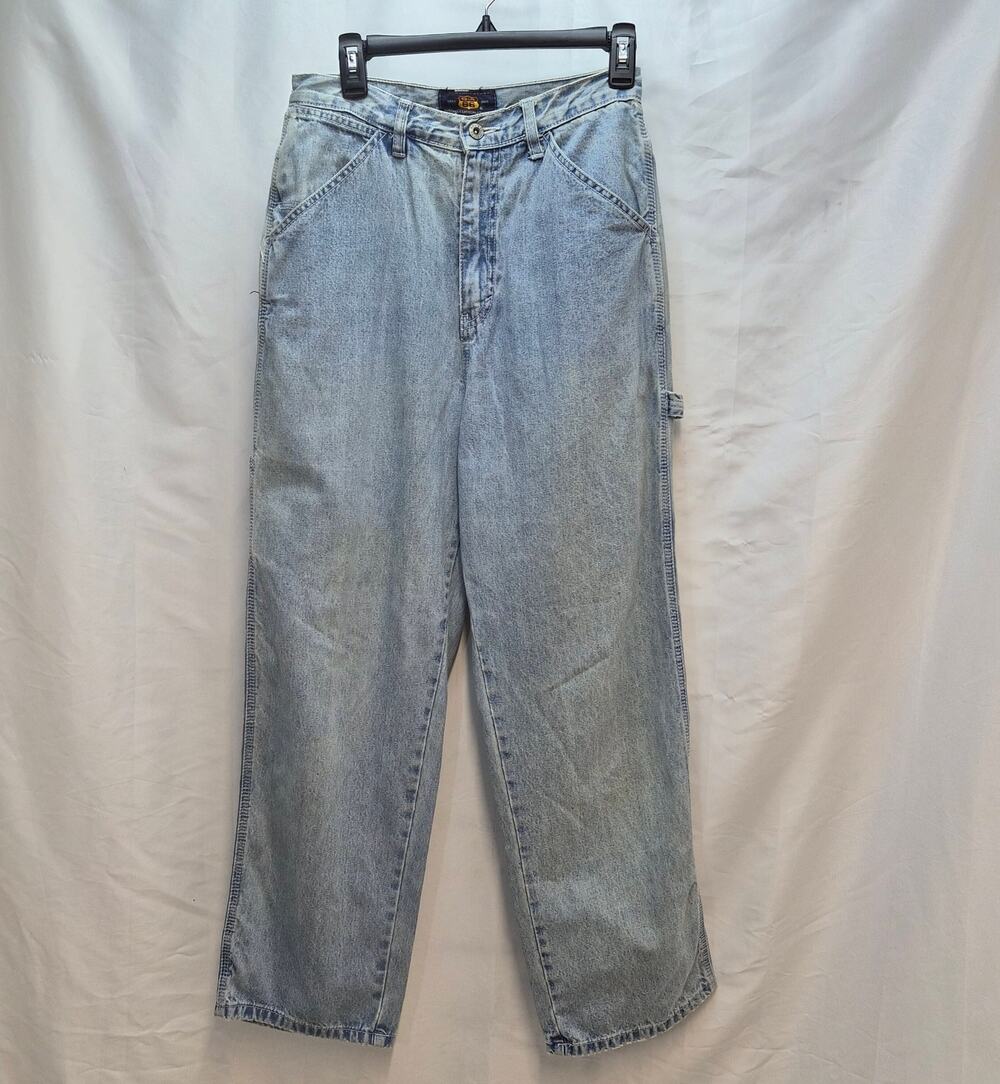 Route 66 Vintage Carpenter Baggy Light Wash Denim Jeans Womens 9/10 Workwear Y2K
